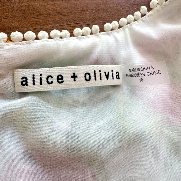 Colorful Alice + Olivia “Crawford” Floral Mini Dress – Size 10 - Picture 11 of 13